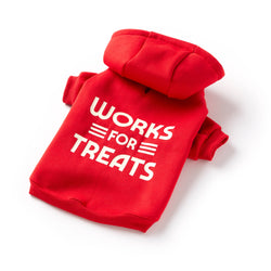 Works For Treats Dog Hoodie: XS, M