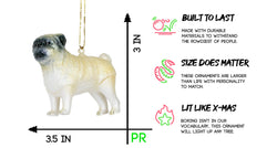 Party Rock | Pug Glass Ornament