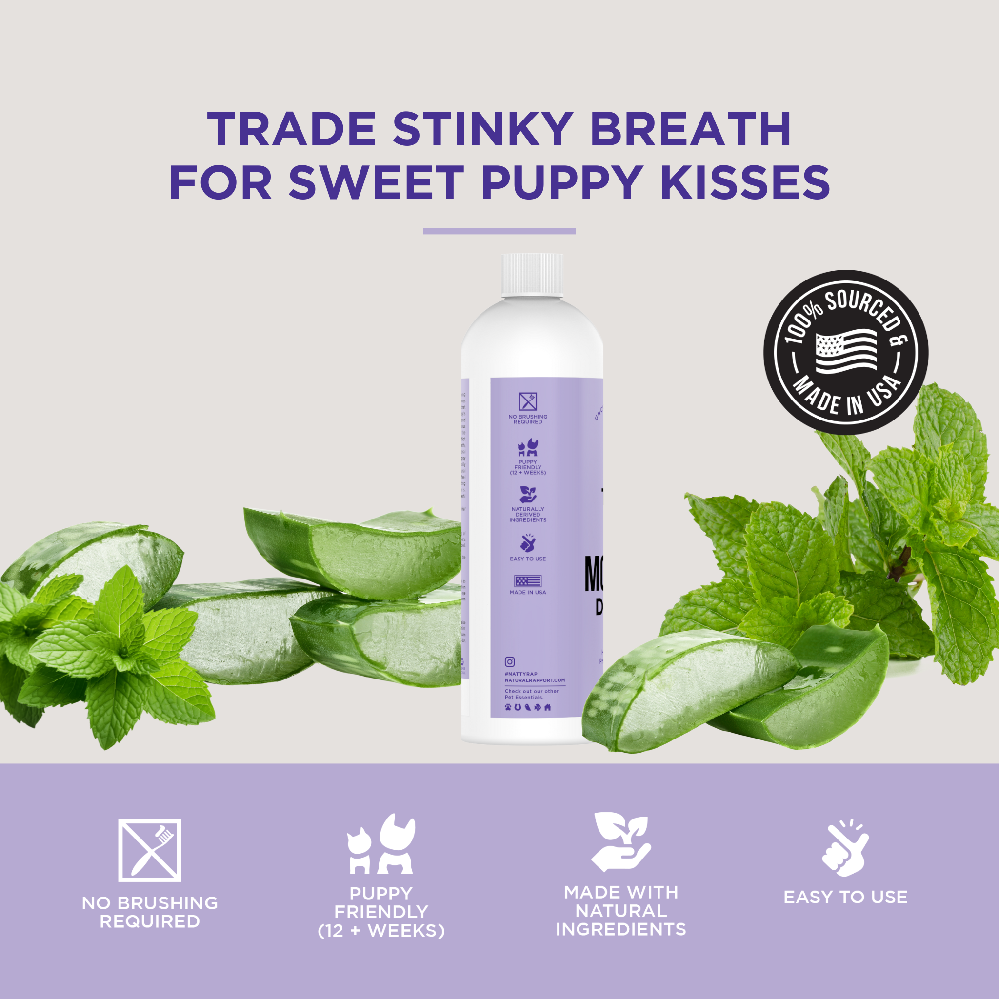 Natural Rapport - The Only Doggy Mouthwash Dogs Need: 16 ounce