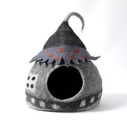 Dharma Dog Karma Cat - Fairy House Wool Pet Cave: Grey