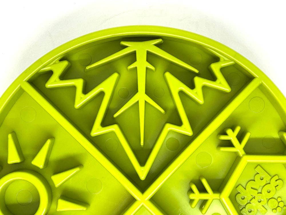 SodaPup Dog Toys - Four Seasons Design Shallow eBowl Enrichment Slow Feeder Bow: Green