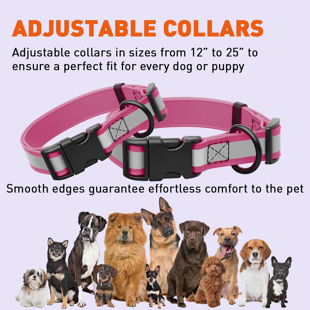 Dogline - Dogline Biothane Reflective Dog Collar with Quick Release: Dogline Blue / 15"-25" / 1"
