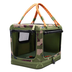 ROVERLUND - AWAY-WE-GO PET CRATE: CAMO / ORANGE / LARGE - UP TO 50LBS