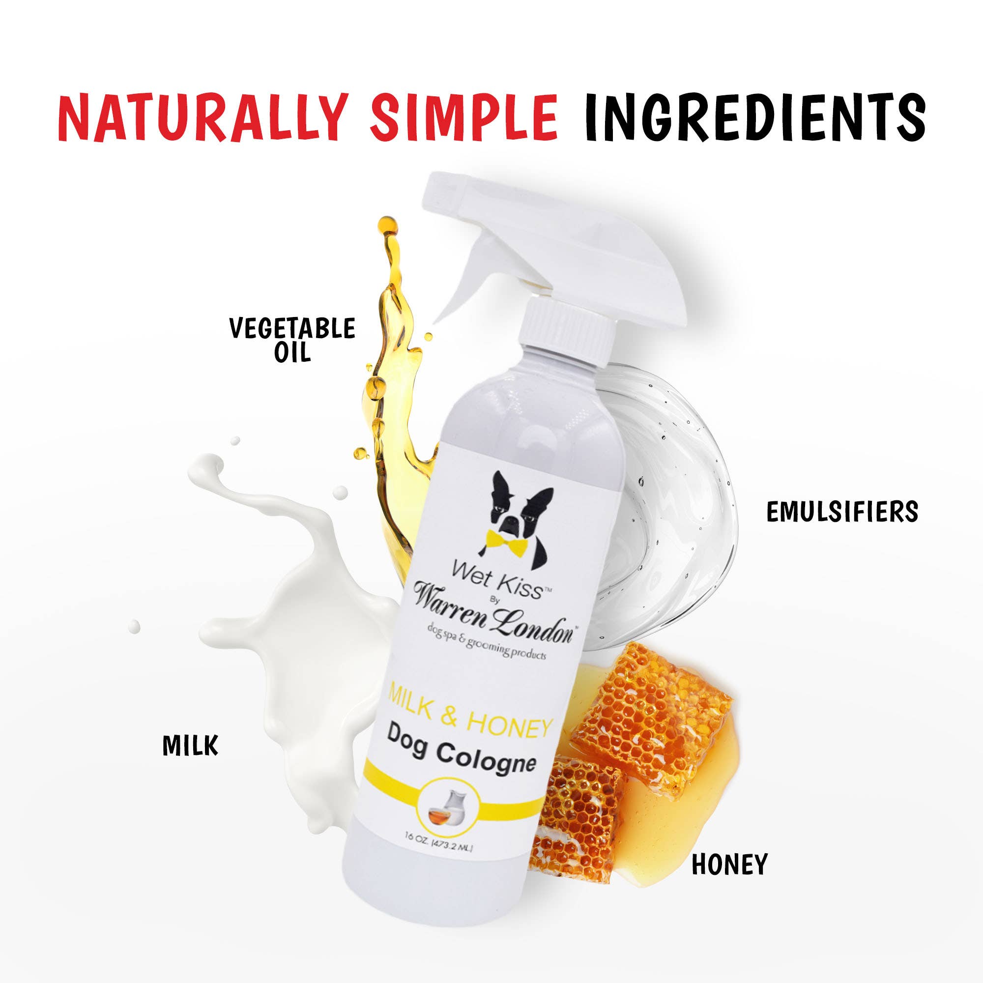 Warren London Dog Products - Wet Kiss Dog Cologne - 16 oz: Milk & Honey