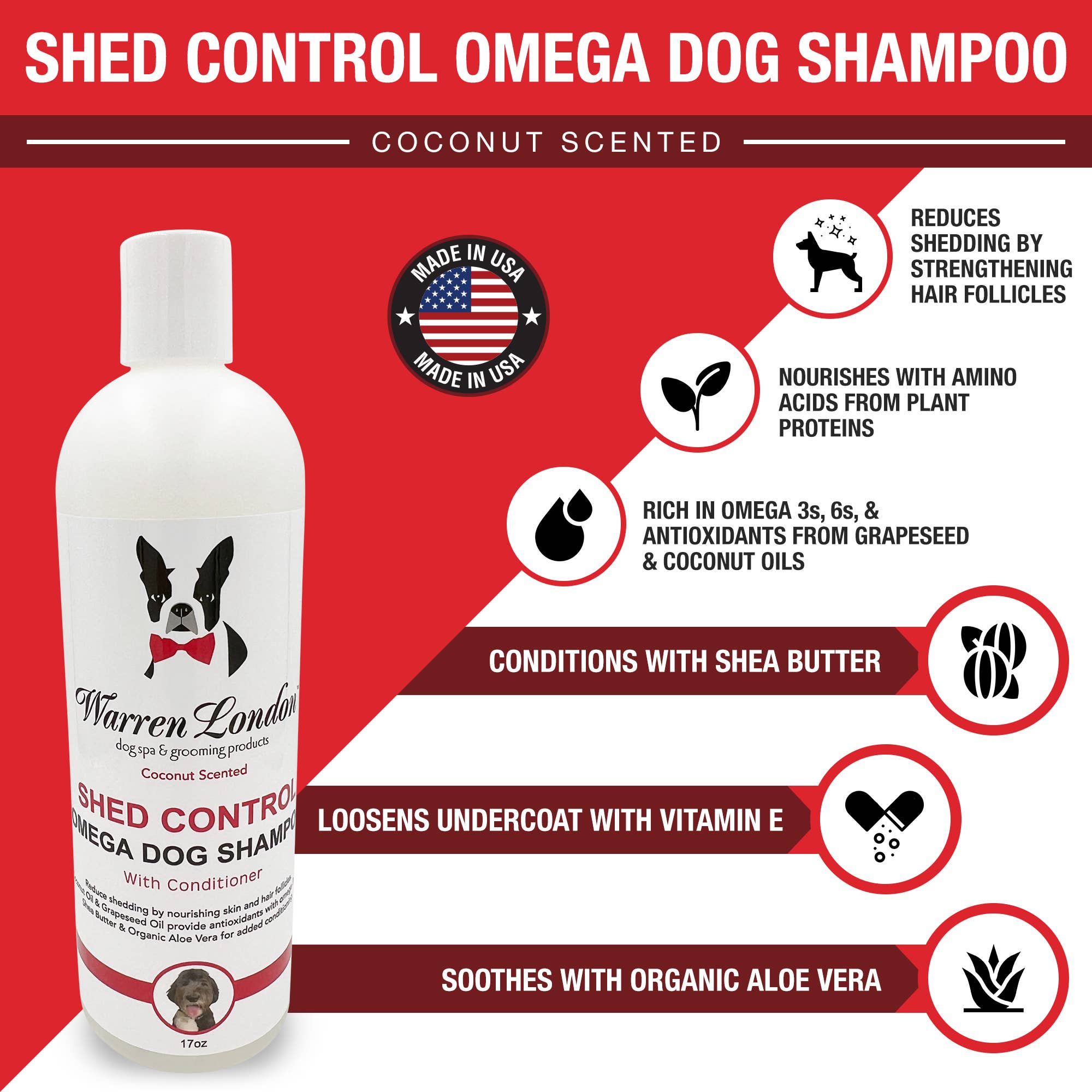 Shed Control Shampoo for Dogs: 17 Oz