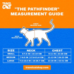Travel Cat | Your Cat Backpack - "The Pathfinder" Cat Harness with GPS Tracker Pocket - Power: Orange Sunset / L