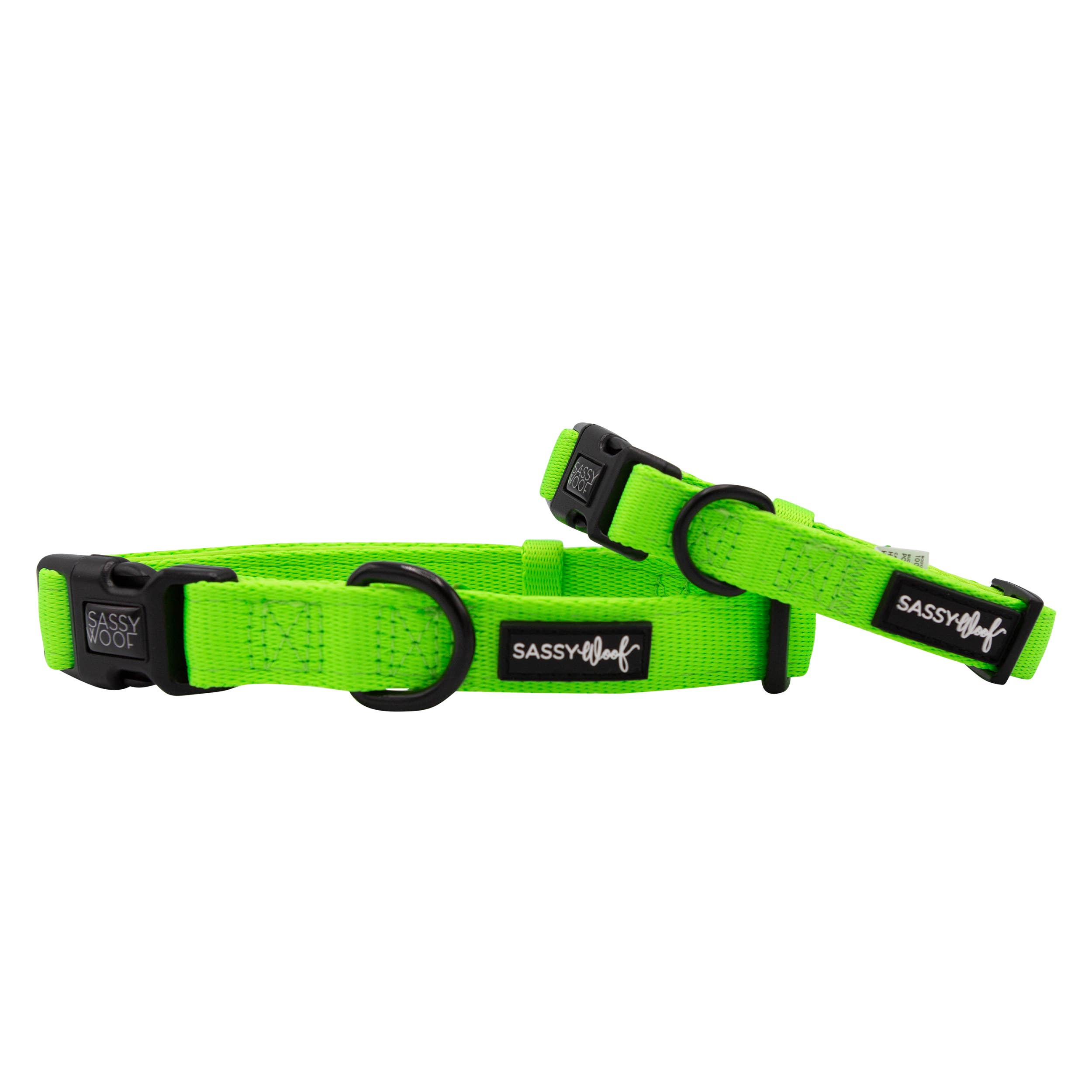 SASSY WOOF - Dog Collar - Neon Green: S