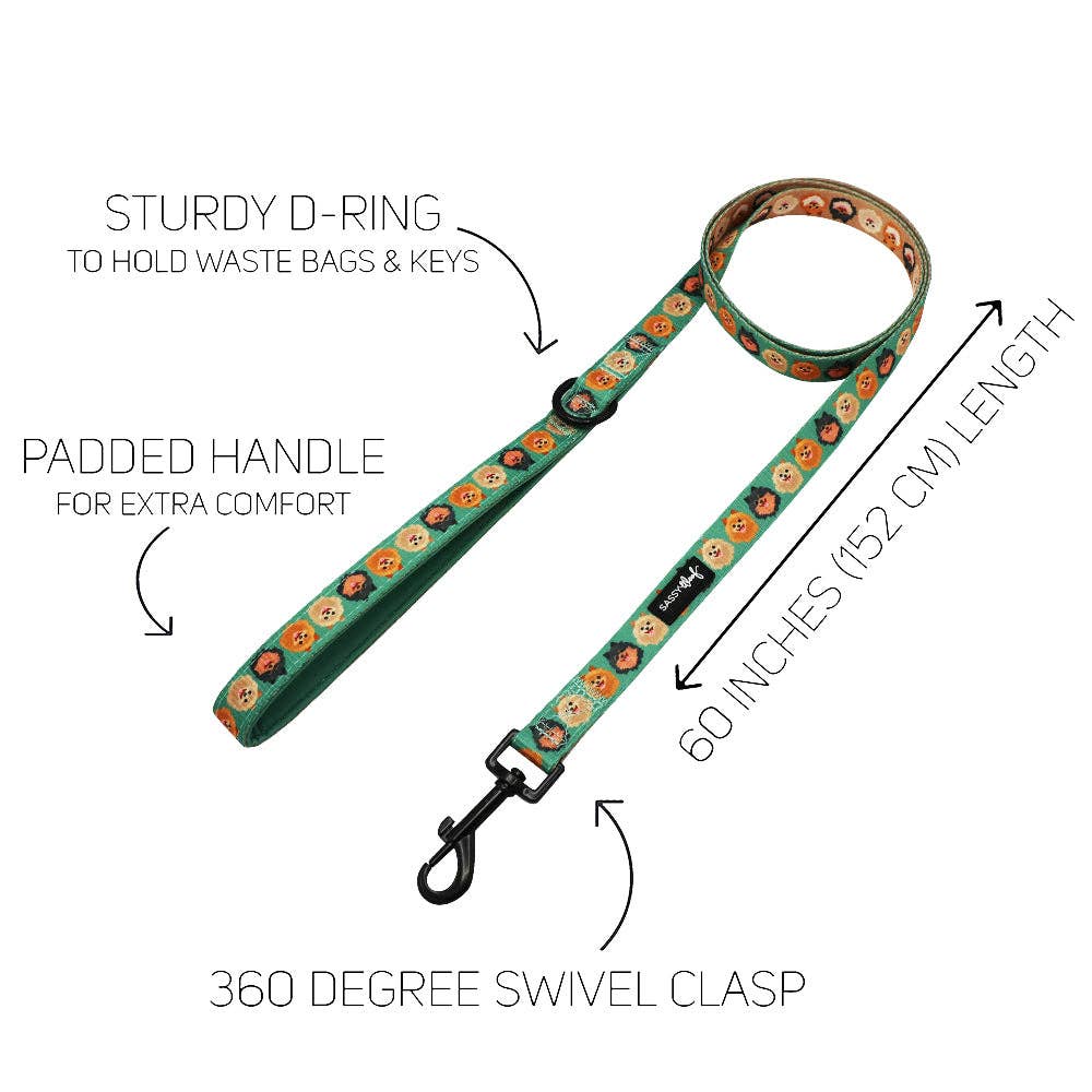SASSY WOOF - Fabric Leash - Pawfect Poms