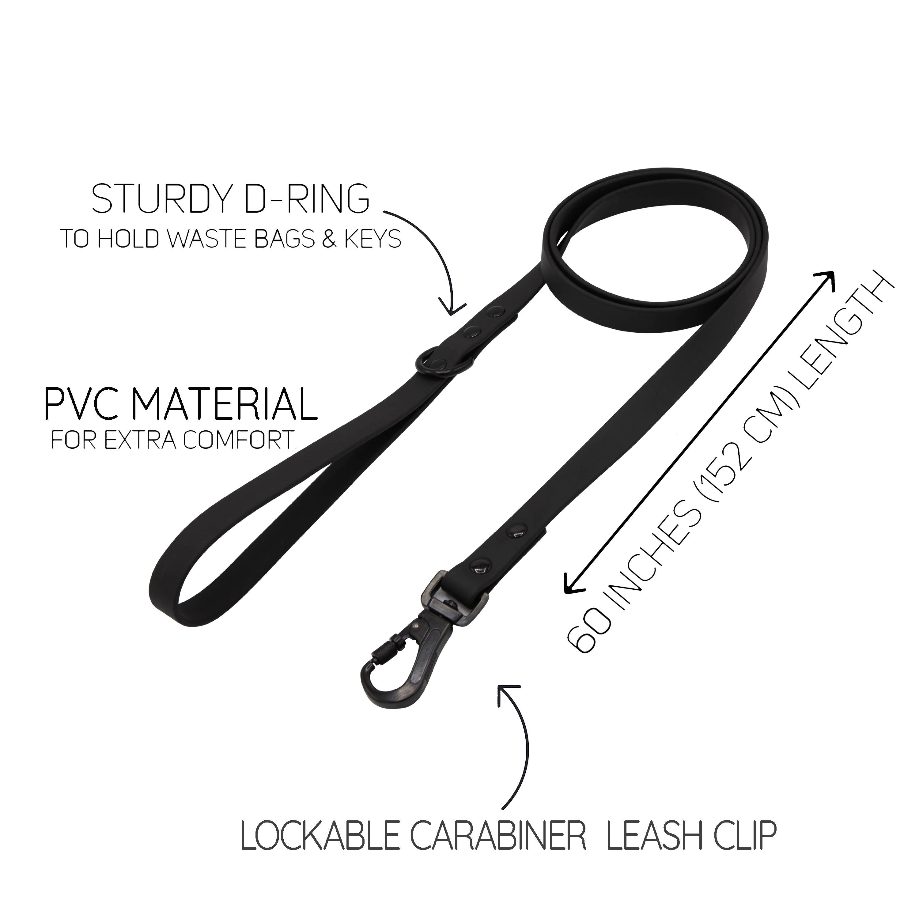 SASSY WOOF - Waterproof Dog Leash - Black