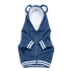 Frenchie - Frenchie Dog Hoodie - Blue Teddy: L