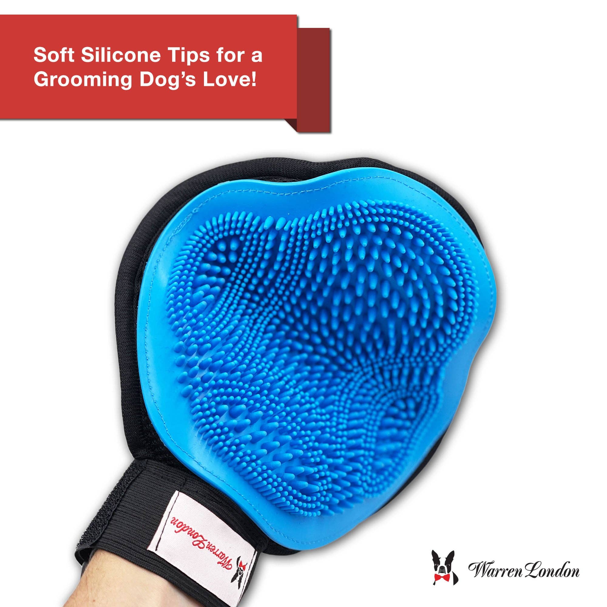 Warren London Dog Products - 2 in 1 Pet Grooming Glove for Dogs & Cats - Double Sided