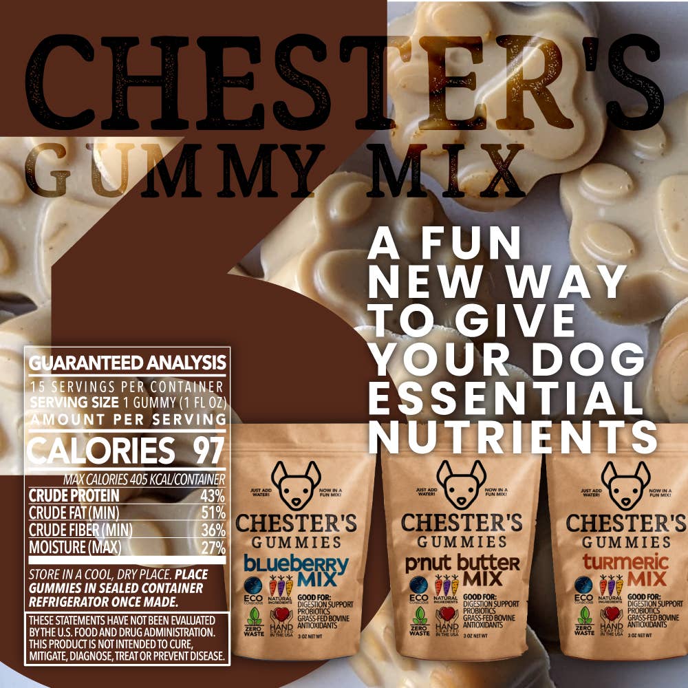 Chester's Dog Treats, LLC - CHESTER'S PEANUT BUTTER GUMMY MIX DOG TREAT