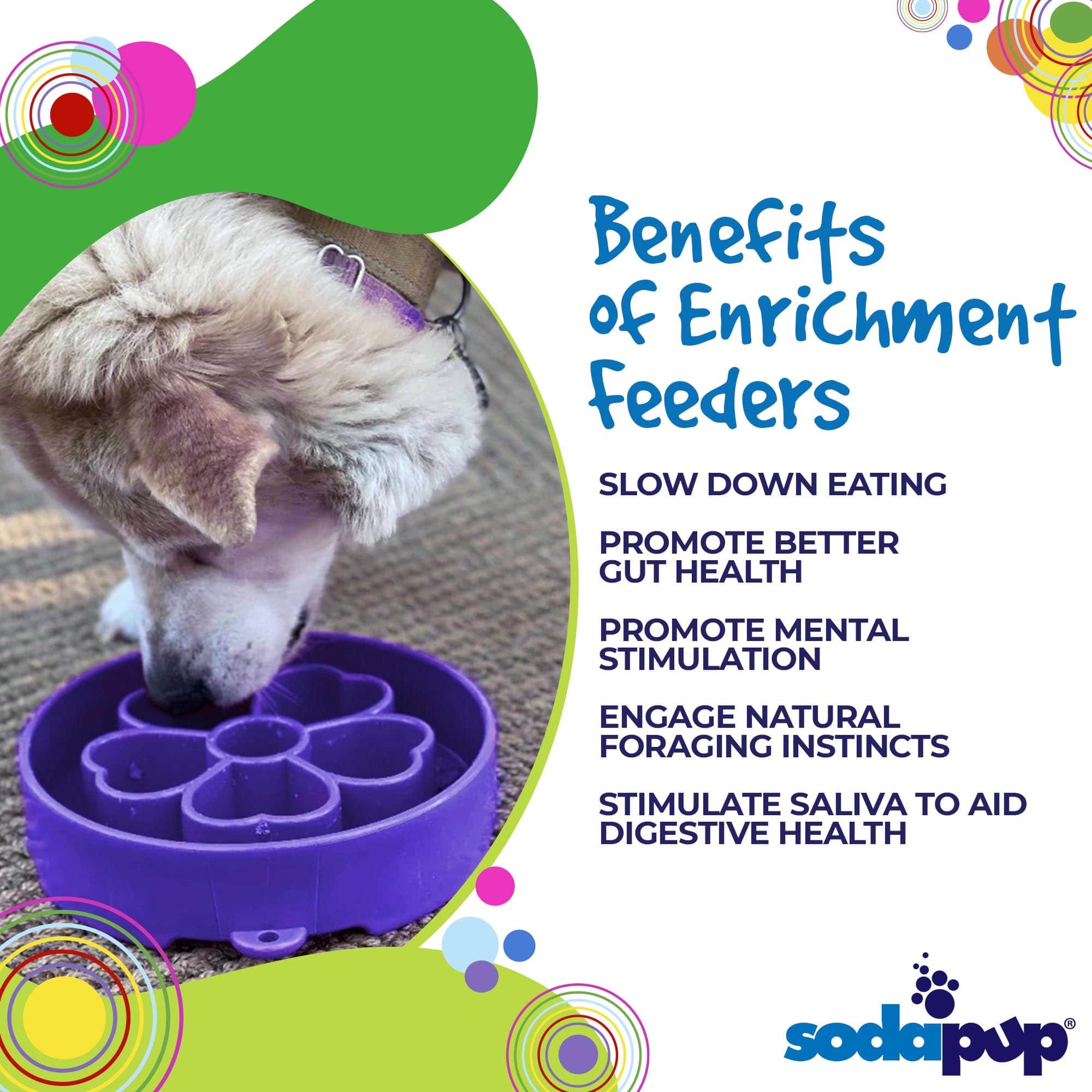 SodaPup Dog Toys - Flower Design eBowl Enrichment Slow Feeder Bowl for Dogs: Flower Bowl - Purple