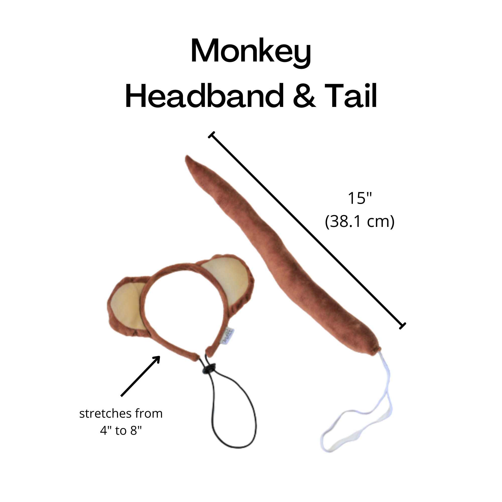 Midlee Designs - Midlee Monkey Headband and Tail Halloween Dog Costume