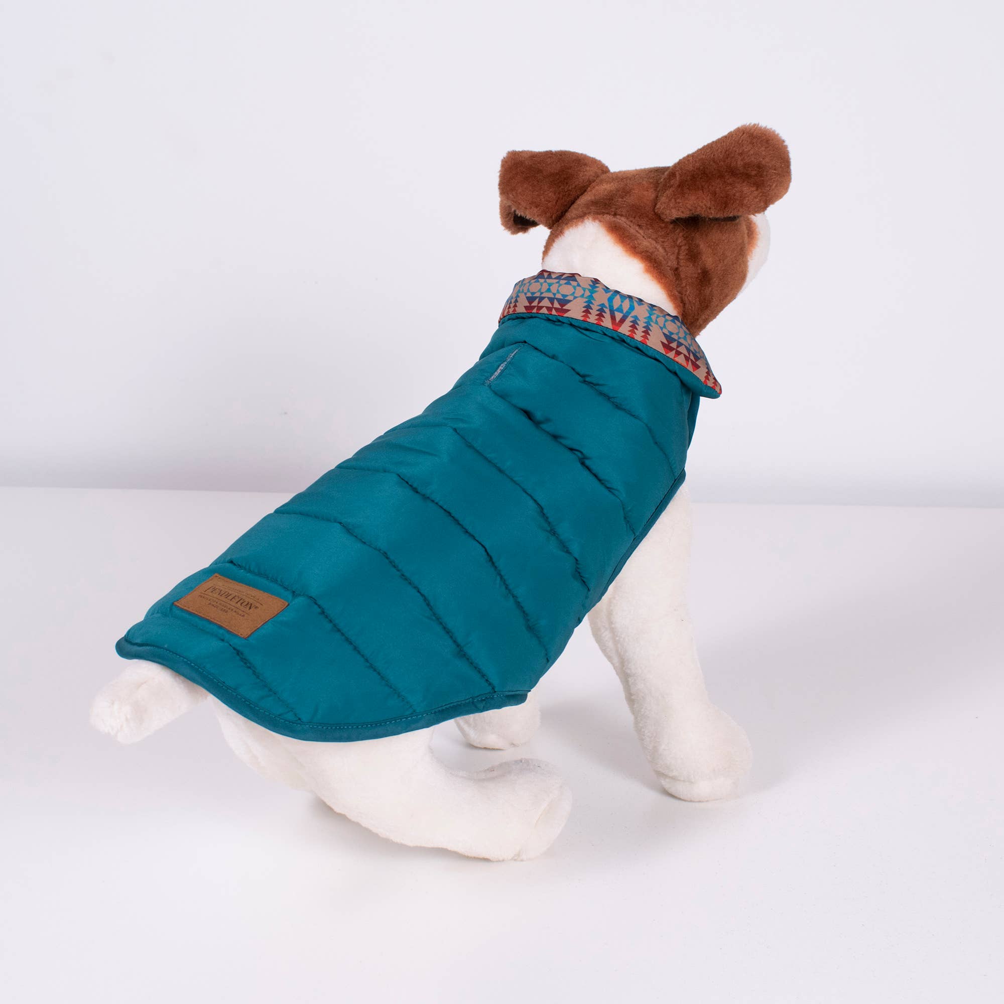 Pendleton Puffer Style Adjustable Dog Coat: Medium / Navy
