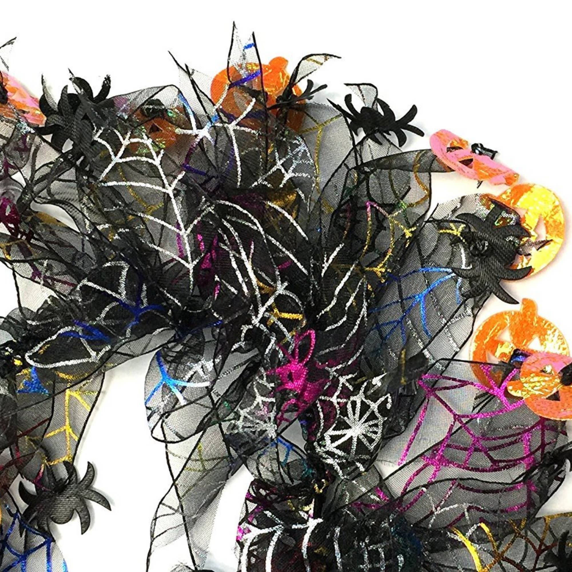 Midlee Designs - Midlee Pumpkin & Spider Web Halloween Decorative Dog Collar: Small