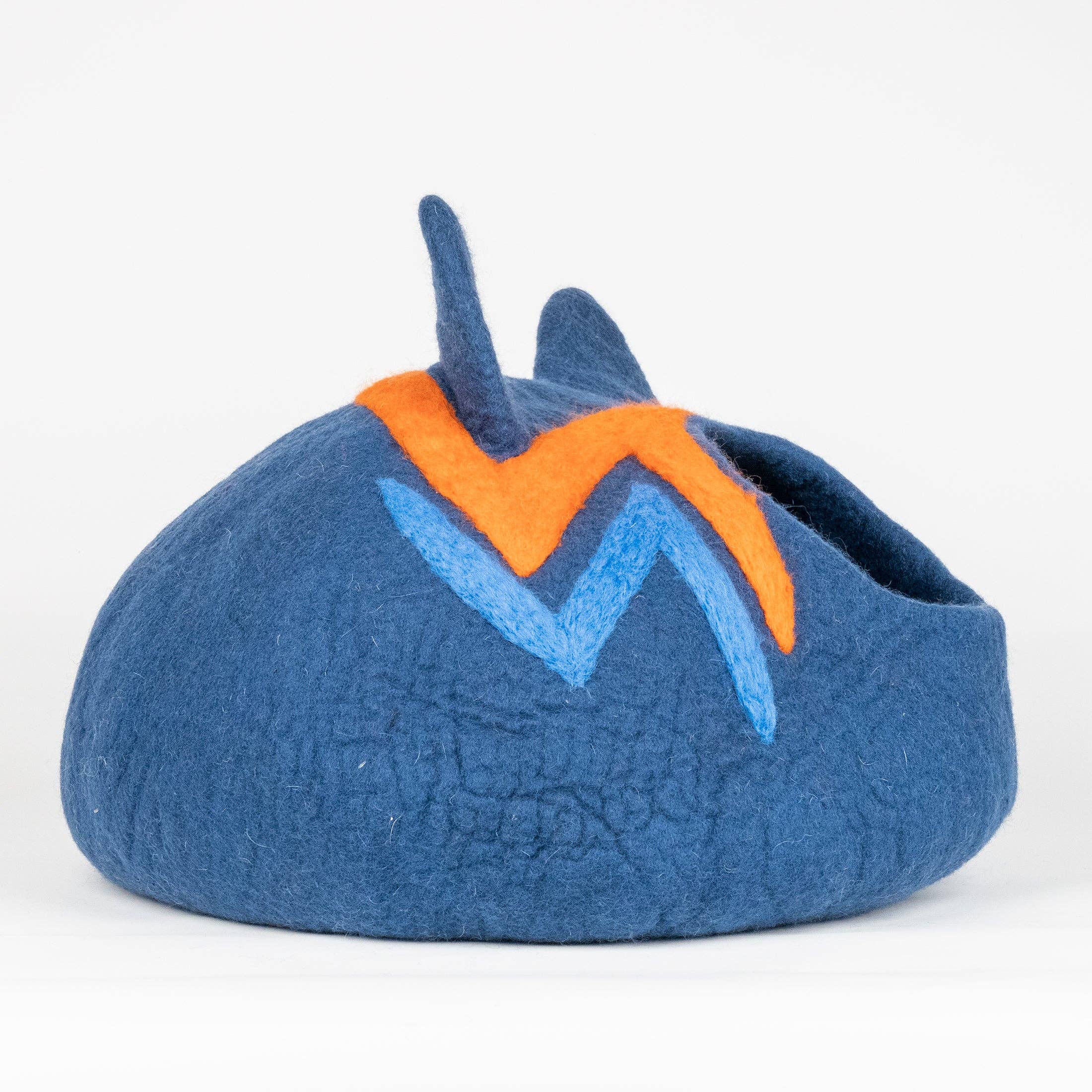 Felt Cat Cave Natural Felt Wool Cat Bed - Ears & Bolt: Dark Gray