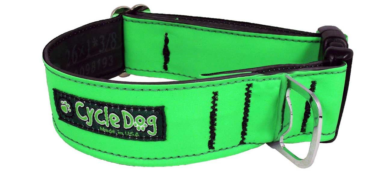Cycle Dog  Green MAX Reflective Dog Collar