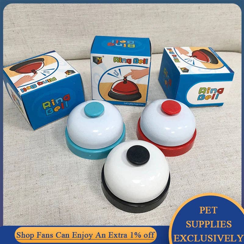 YIKELEATHER - Pet Interactive Bell Toy Dog Training Called Dinner Small Bell Puppy Feeding Reminder Simple Solid Color Ring Teddy Dog Products: Black Bells