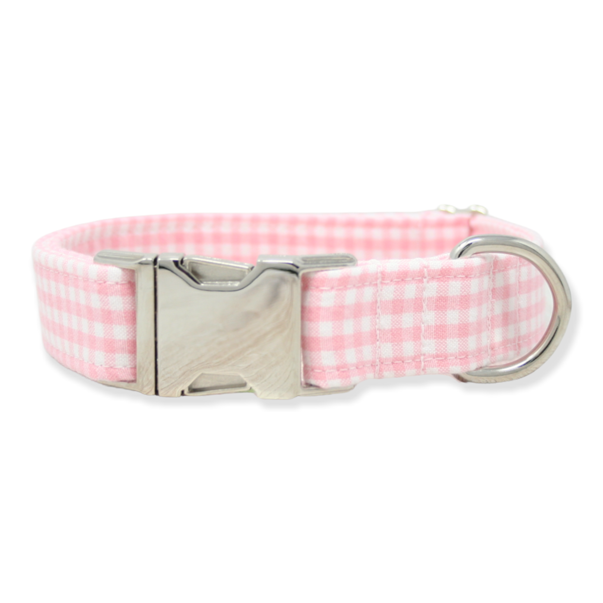 The Oxford Dog - Pink Dog Collar, Girl Dog Collar, Pink Gingham Dog Collar