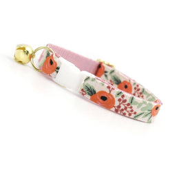 Made By Cleo - "Juliet" - Pink Floral Cat Collar Adult (8-13)