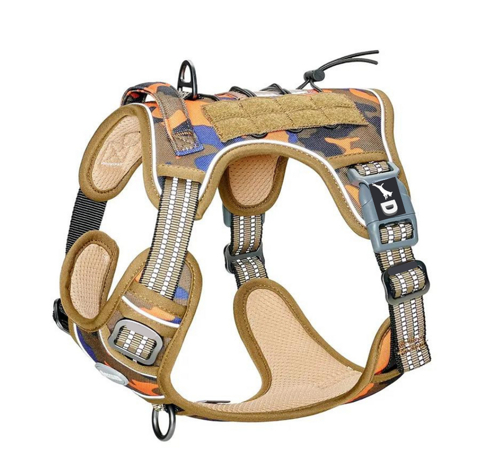 DOGWORX, LLC - Trail Buddy Harness - ORANGE CAMO: Large