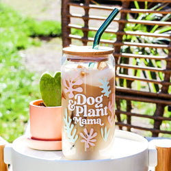 Dog + Plant Mama Glass | Lid + Straw