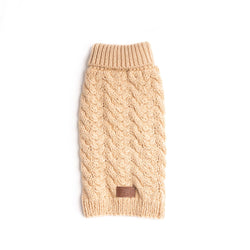 fabdog - Cream Wool Turtleneck Dog Sweater: 10