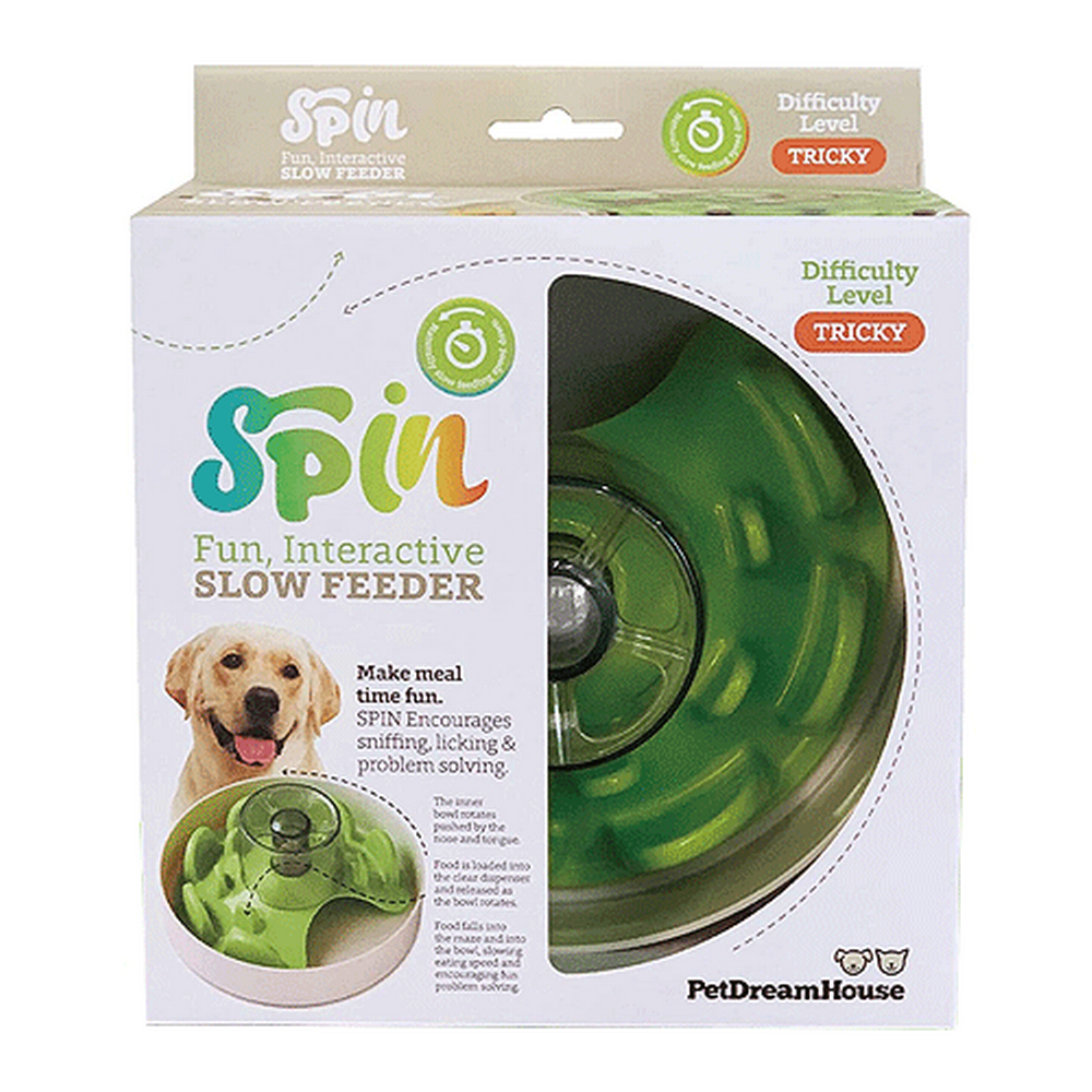 King Wholesale Pet Supplies - Petdreamhouse Spin Slow Feeder Pet Bowl UFO Maze Green