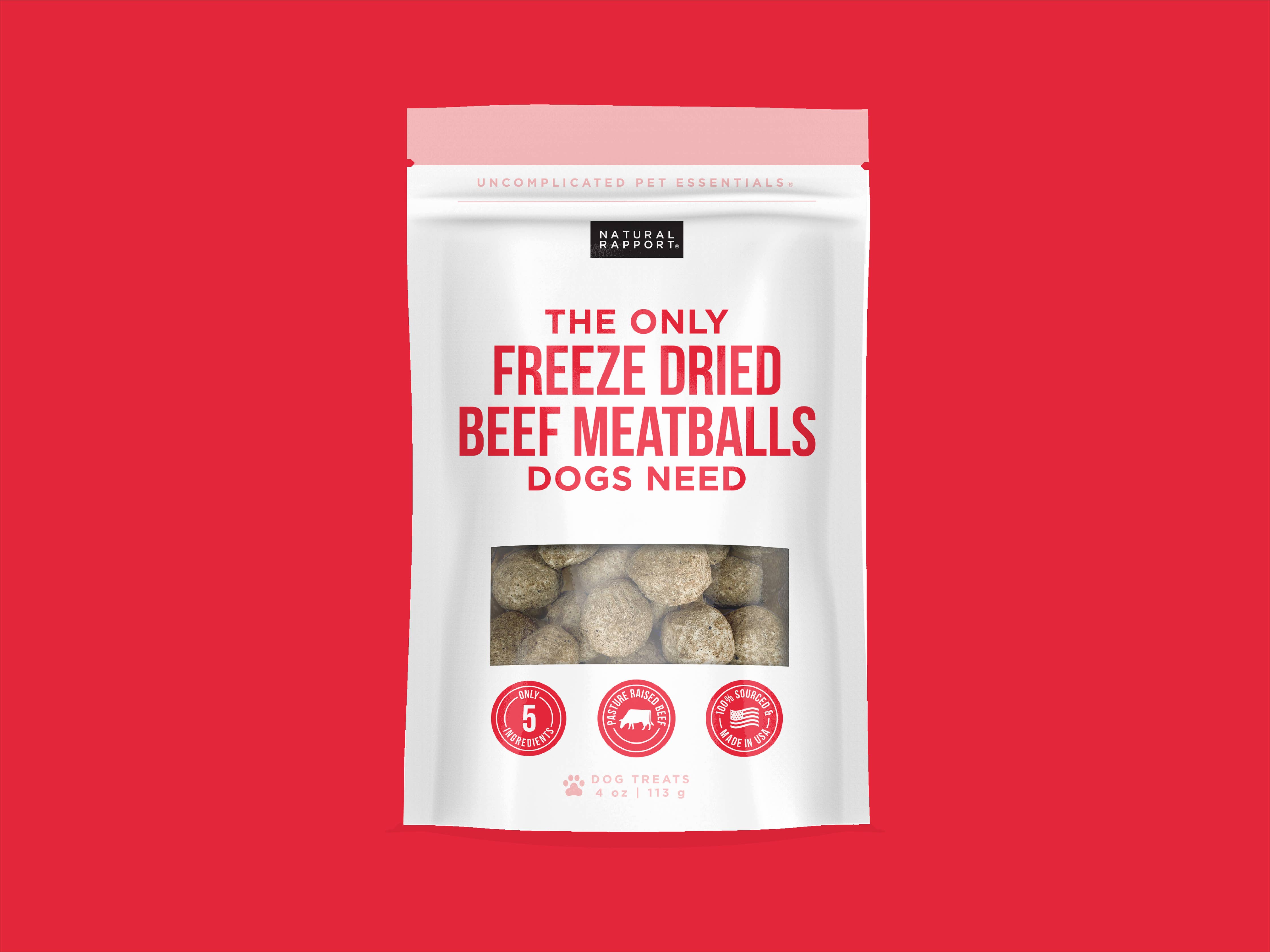 Natural Rapport - The Only Freeze Dried Beef Meatballs Dogs Need: 4 oz