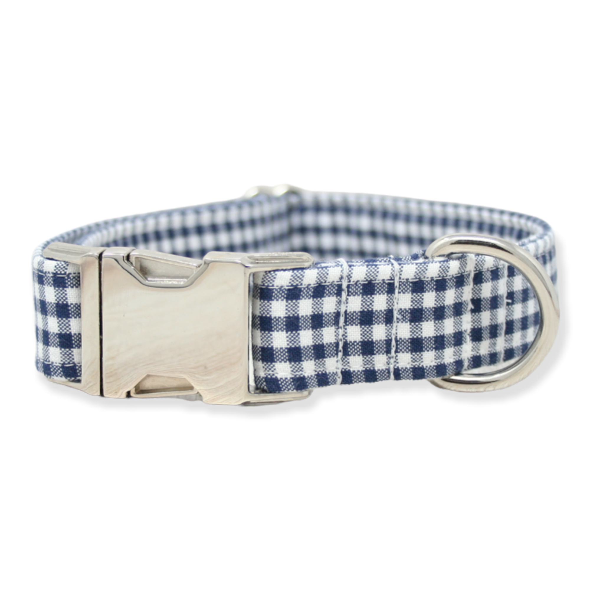 The Oxford Dog - Gingham Dog Collar, Boy Dog Collar, Navy Gingham Collar