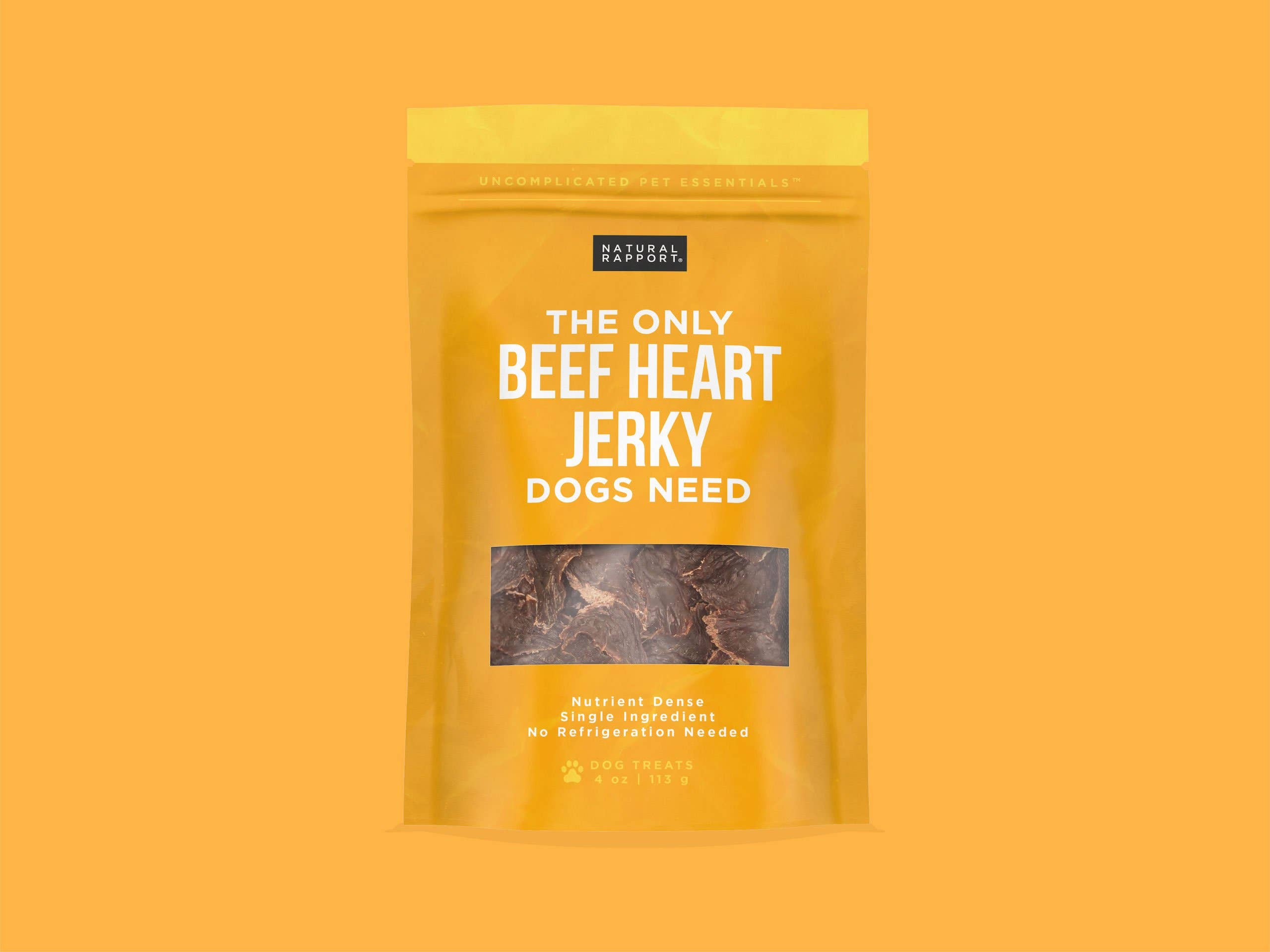 Natural Rapport - The Only Beef Heart Jerky Dogs Need: 4 oz bag