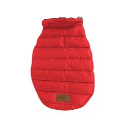 Pendleton Puffer Style Adjustable Dog Coat: Small / Red