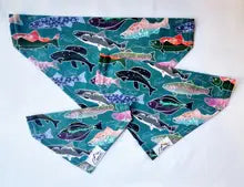 HappyAK - Teal Alaska Fish Pet Bandana: Medium