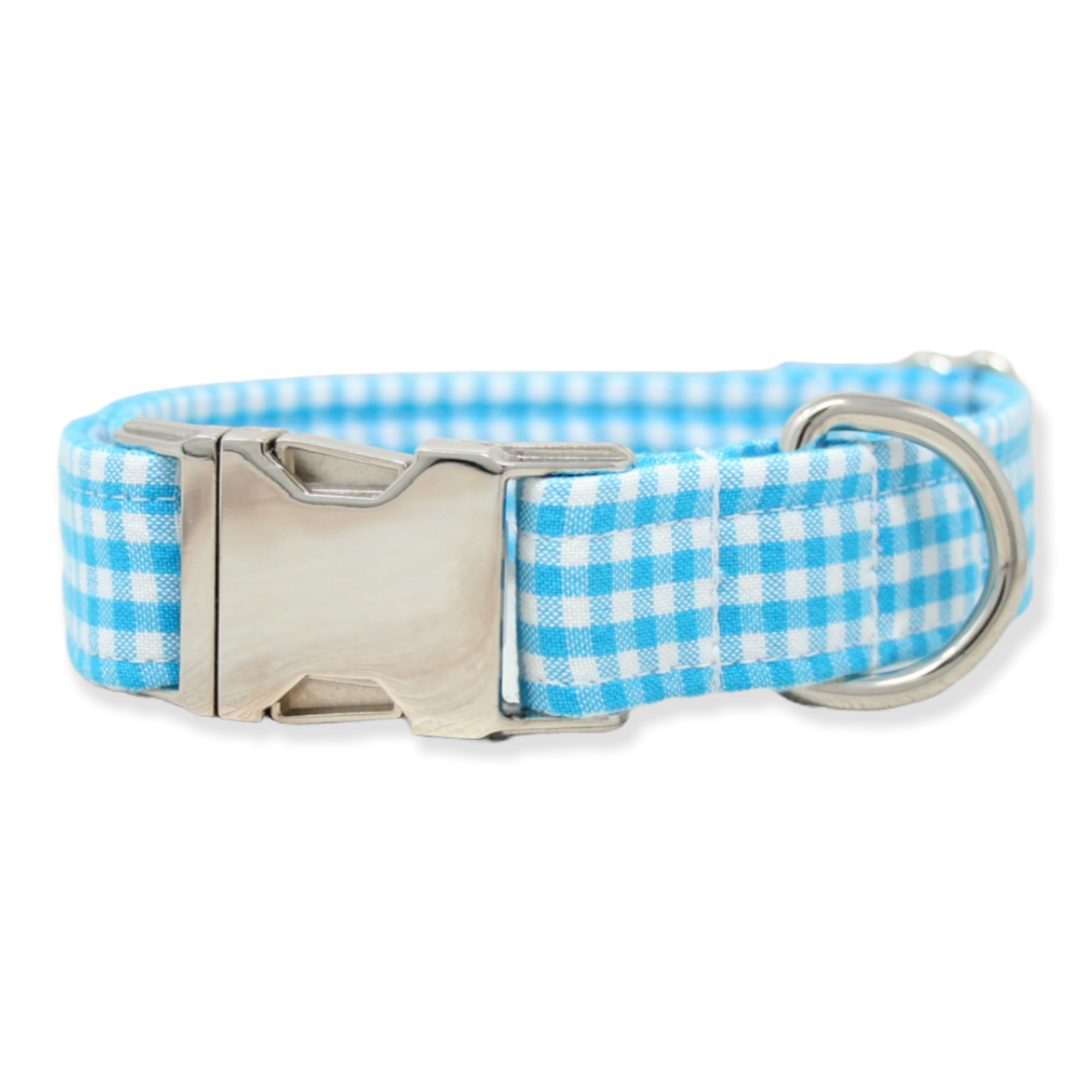 The Oxford Dog - Gingham Dog Collar, Boy Dog Collar, Carolina Blue Dog Collar