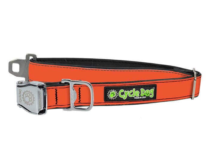 Cycle Dog - Orange MAX Reflective Dog Collar: Latch-Lock Metal Buckle / Large / Standard