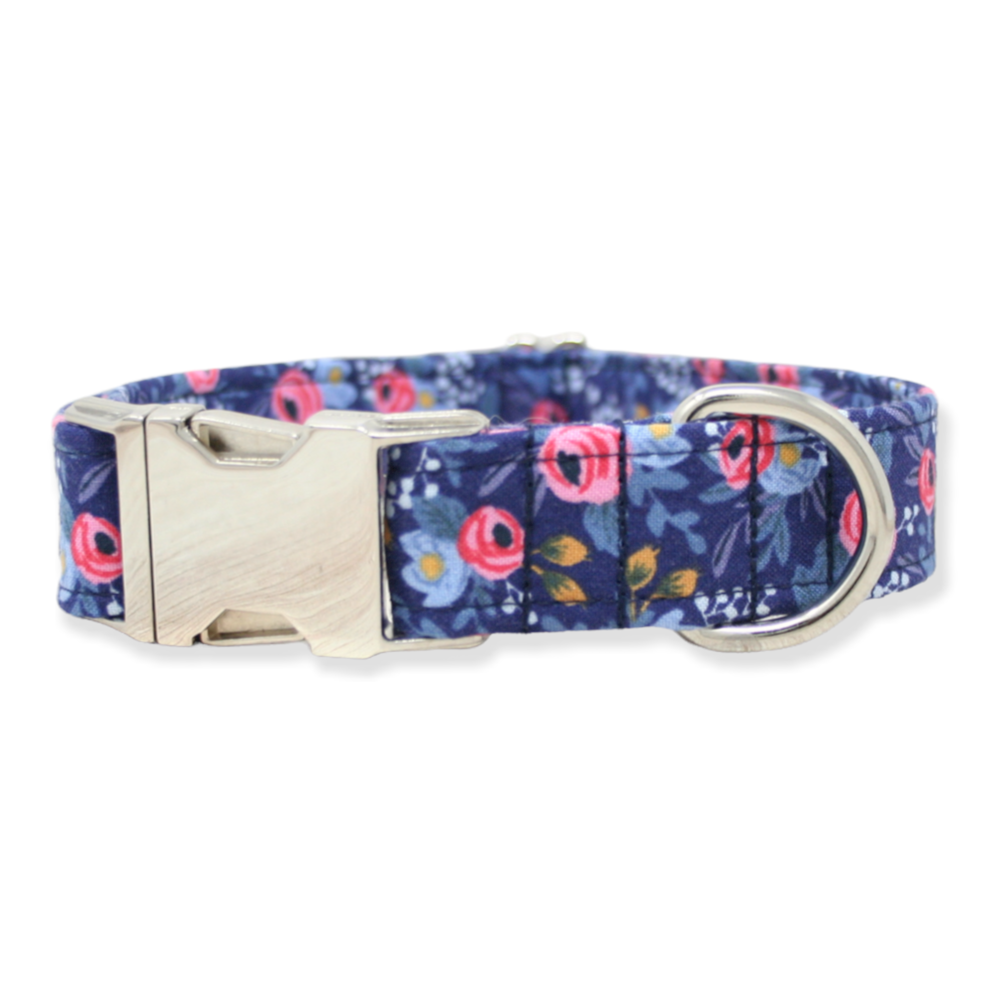 The Oxford Dog - Floral Dog Collar, Girl Dog Collar, Navy Dog Collar, Rosa