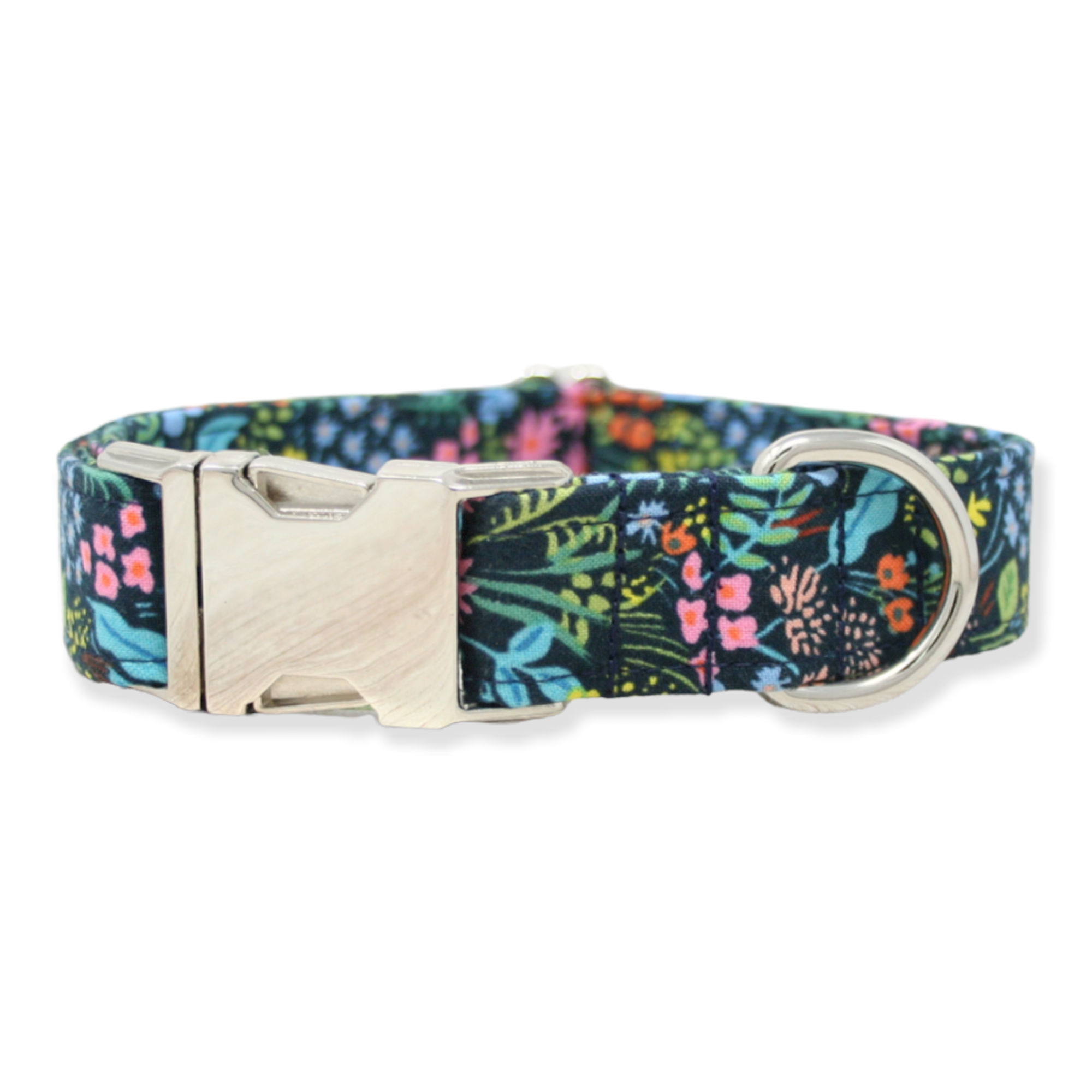 The Oxford Dog - Floral Dog Collar, Girl Dog Collar, Navy Dog Collar, Meadows