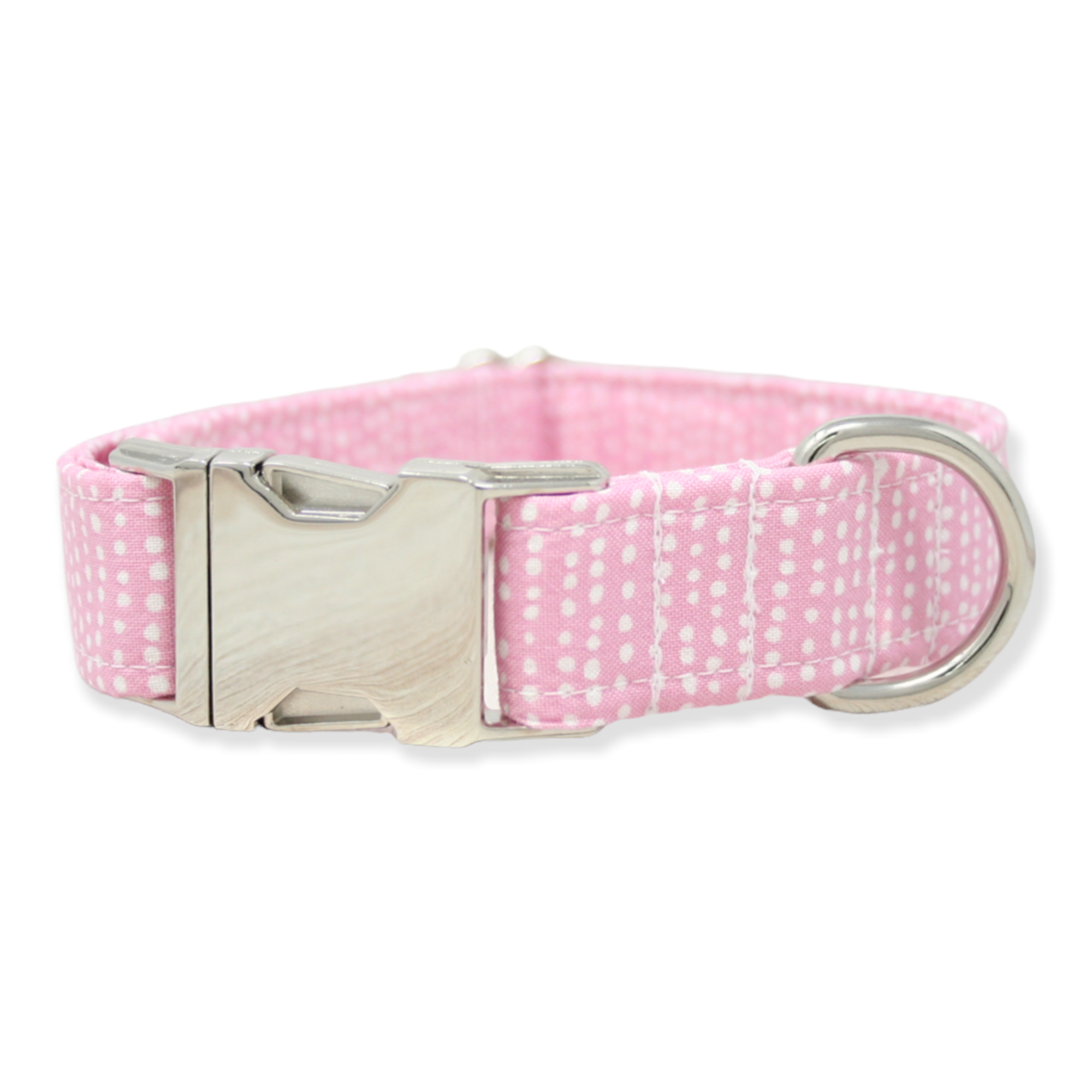 The Oxford Dog - Pink Dog Collar, Girl Dog Collar, Light Pink Ditsy Dots