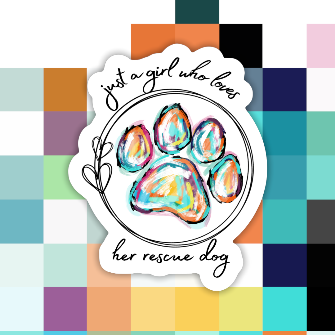 Ace the Pitmatian Co - Just a Girl Who Loves Her Rescue Dog Sticker