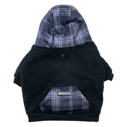 Frenchie - Frenchie Dog Hoodie - Black Plaid: L