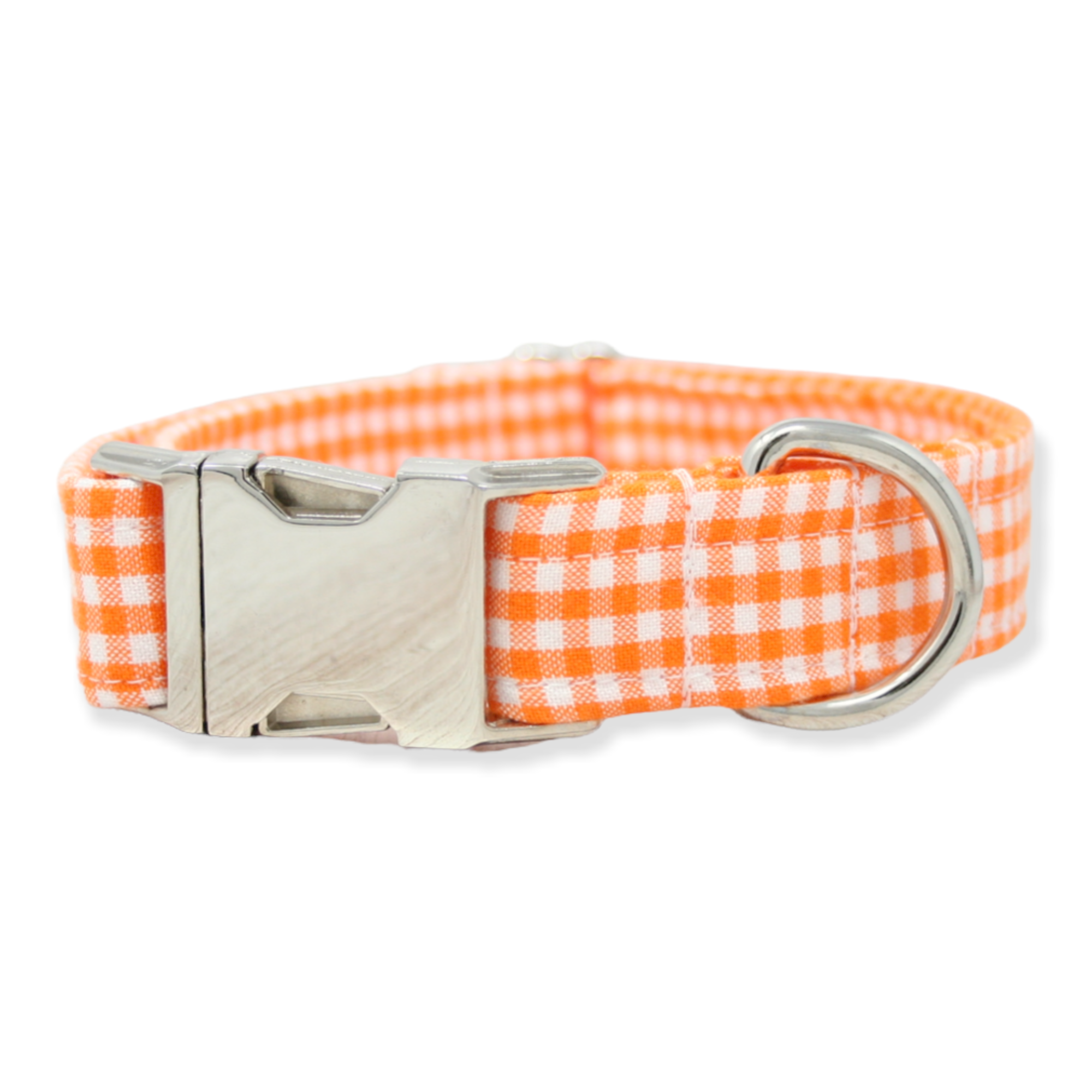 The Oxford Dog - Gingham Dog Collar, Boy Dog Collar, Orange Dog Collar