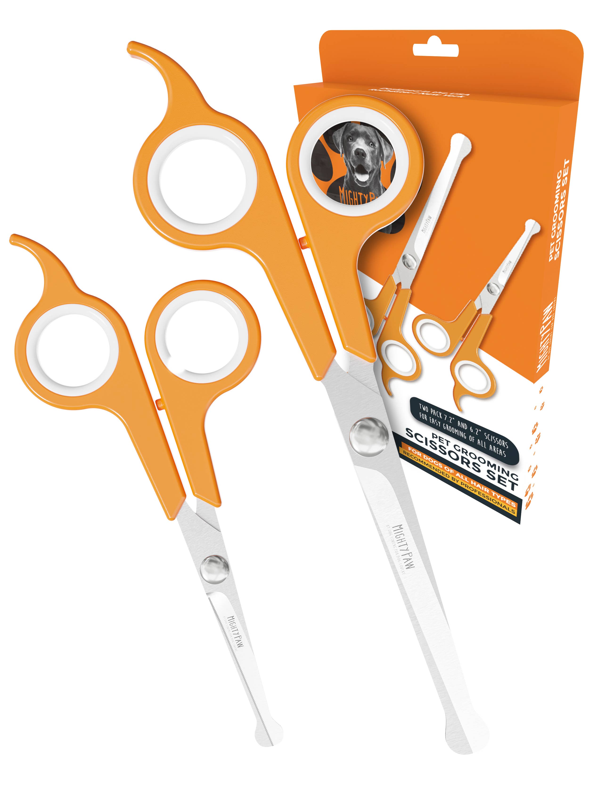 Mighty Paw - Dog Grooming Scissors (2 Pack): Orange