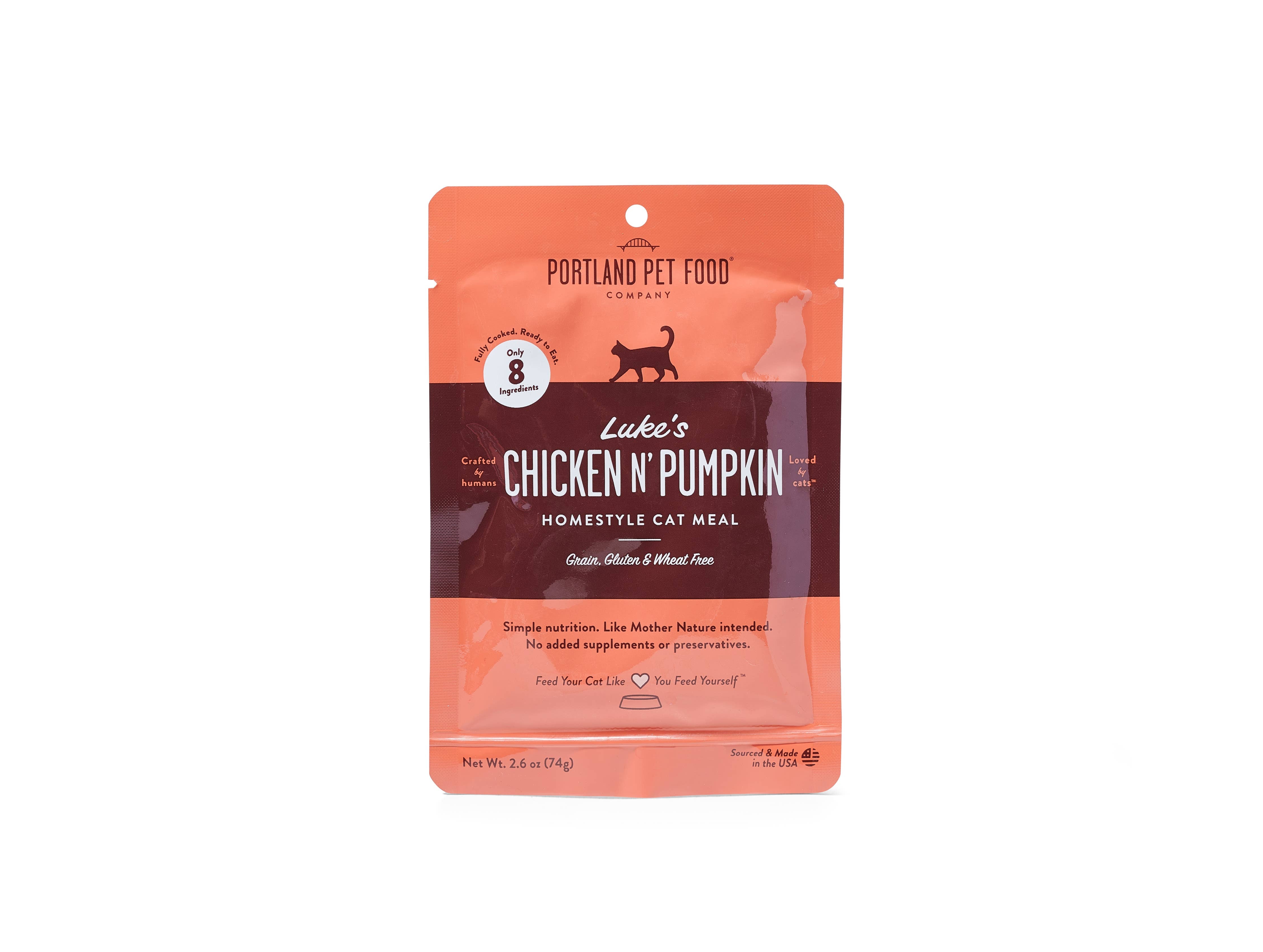 Portland Pet Food Company - Luke's Chicken N' Pumpkin Homestyle Cat Meal (12/Case)