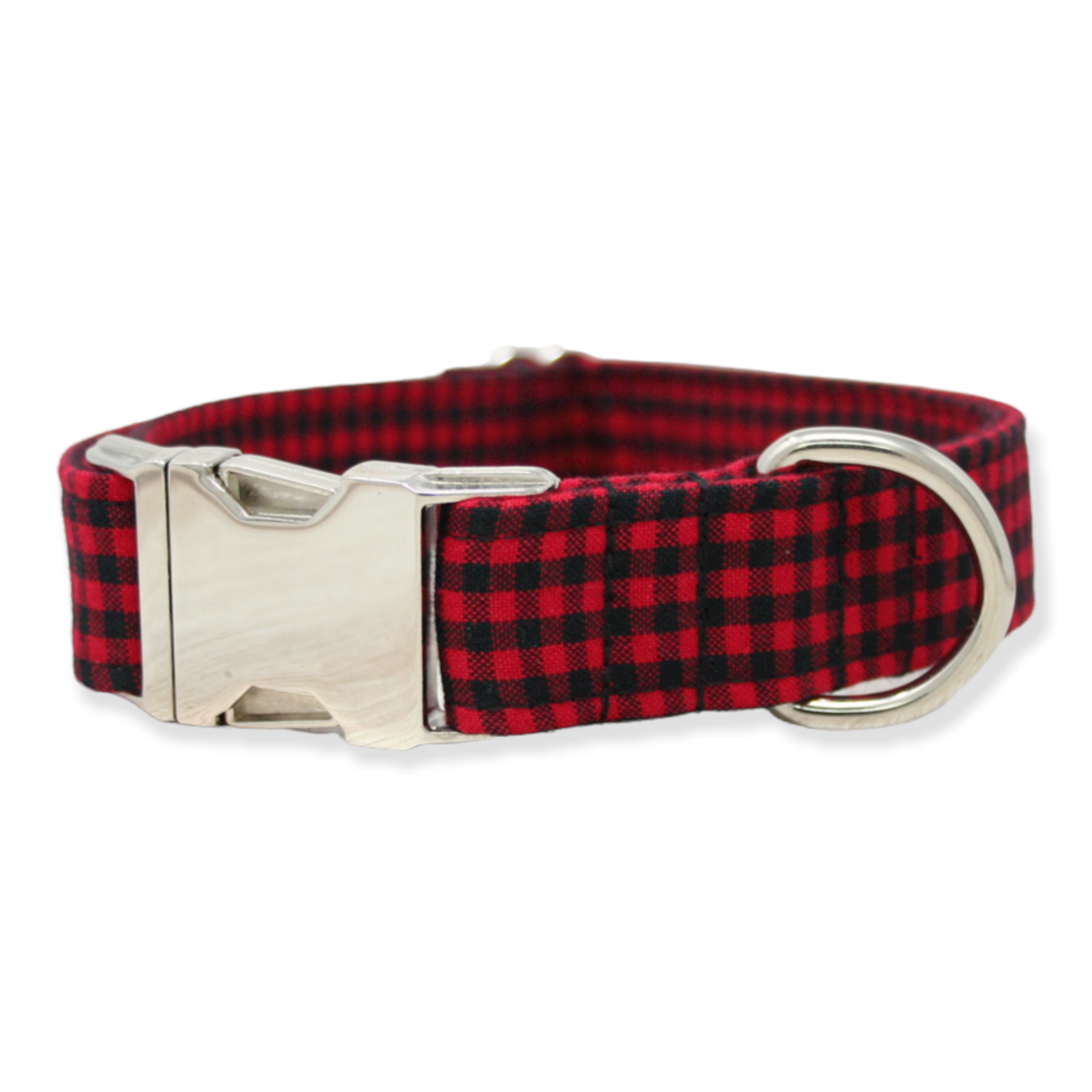 The Oxford Dog - Plaid Dog Collar, Red Dog Collar, Buffalo Plaid Dog Collar