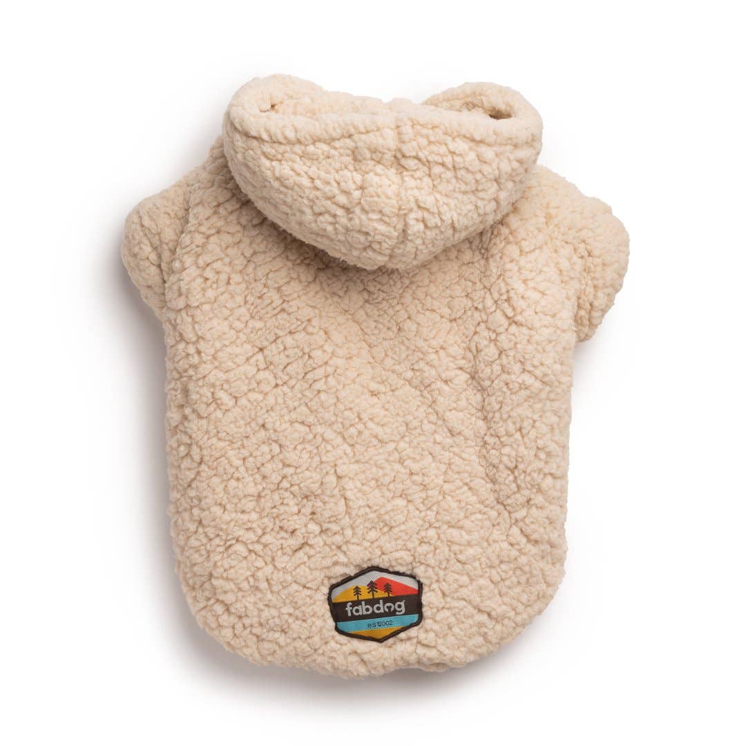 Cream Sherpa Dog Hoodie: 12