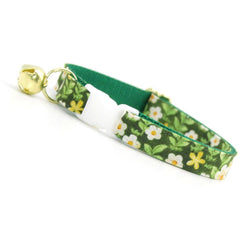 Made By Cleo - "Hazel" - Green Floral Cat Collar Adult (8-13)