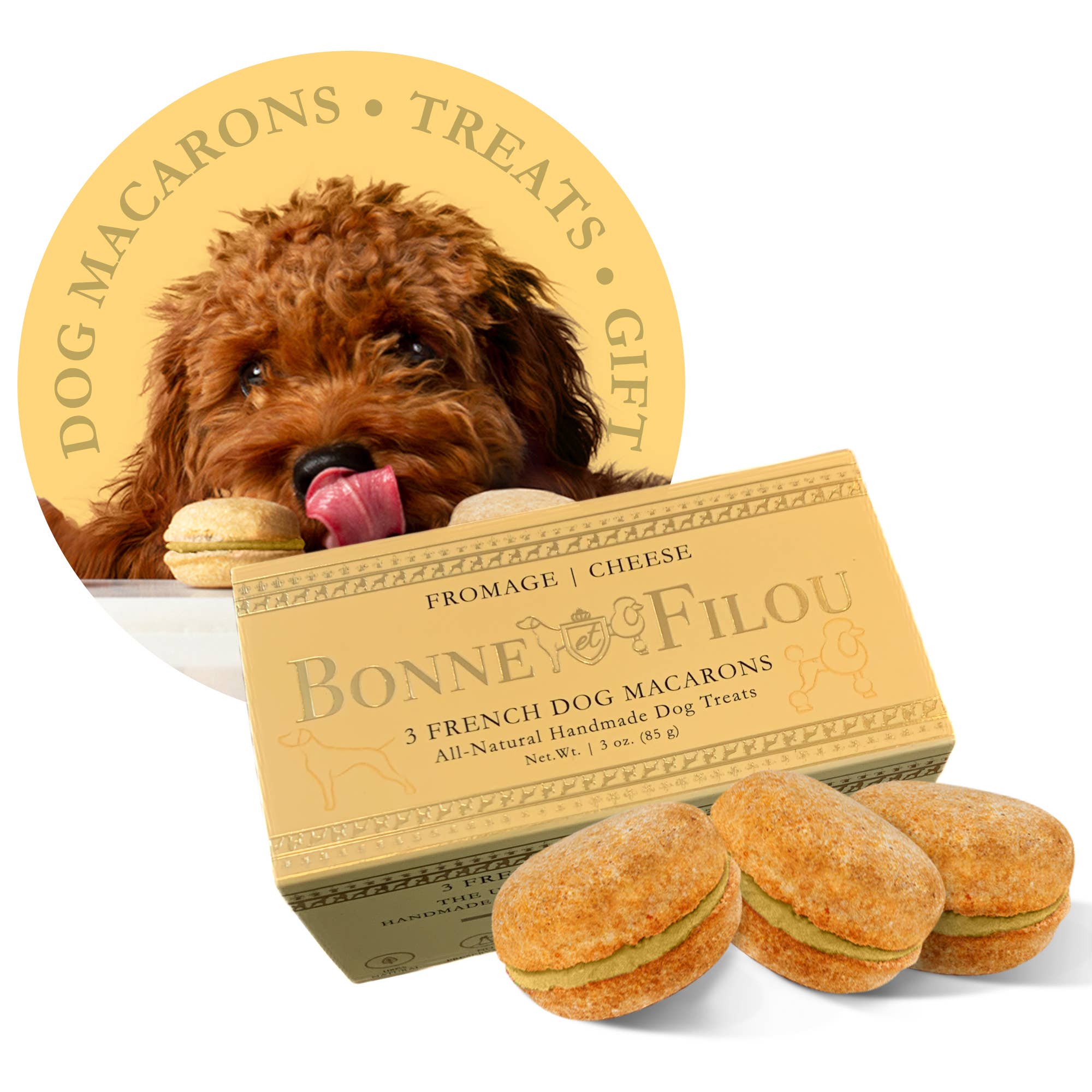 3-ct Pumpkin Macaron Dog Treats, Dog Gift, Stocking Stuffers