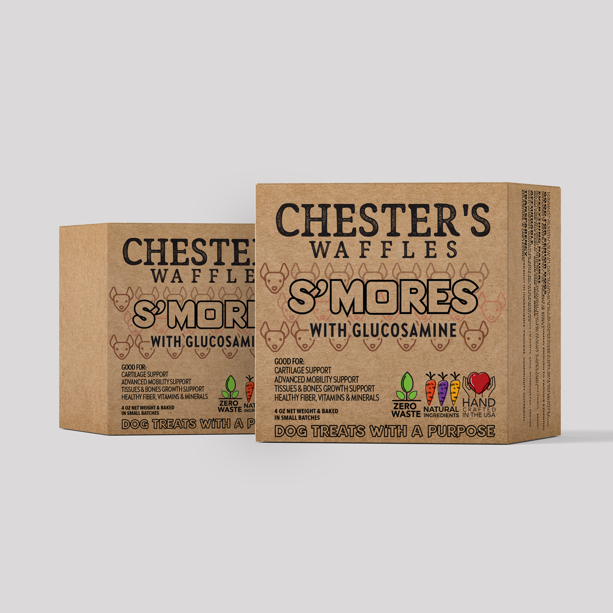 Chester's Dog Treats, LLC - CHESTER'S S'MORES DOG TREAT WAFFLES FOR MOBILITY