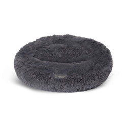 Nandog Pet Gear - SHAGGY ROUND PET BED - MEDIUM / DARK GRAY